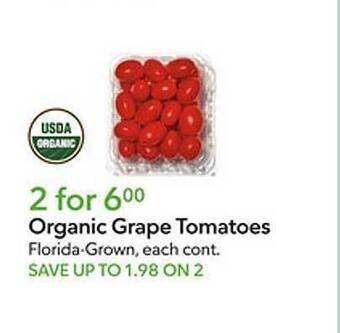 Publix Organic grape tomatoes offer
