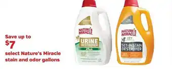 Pet Supplies Plus Select nature's miracle stain and odor gallons offer
