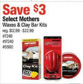 AutoZone Select Mothers Waxes & Clay Bar Kits offer