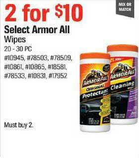 AutoZone Select Armor All Wipes offer