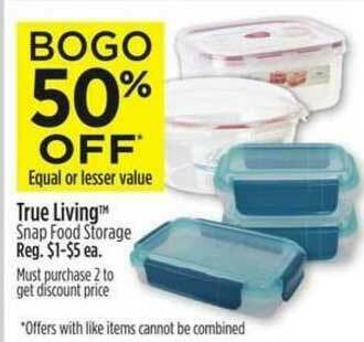 Dollar General True Living™ Snap Food Storage offer