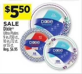 Dollar General Dixie® Ultra Plates 9 In.,-130 Ct., 10 In.,-72 Ct. Or 55 Ct- offer