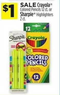 Dollar General Colored Pencils 12 Ct. Or Sharpie® Highlighters 2 Ct. offer