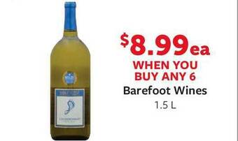 Fareway Barefoot Wines 1.5 L offer