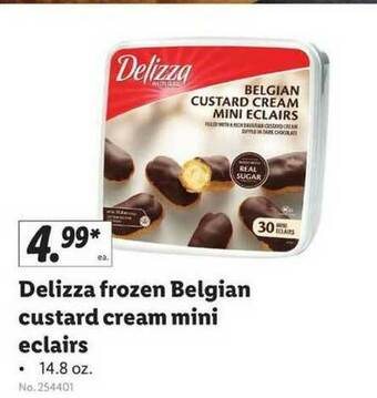 Lidl Delizza Frozen Belgian Custard Cream Mini Eclairs offer