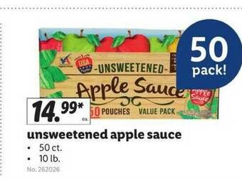 Lidl Unsweetened Apple Sauce offer