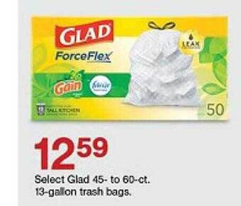 Target Select glad 13-gallon trash bags offer