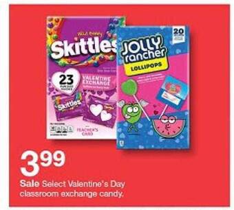 Target Select valentine's day classroom exchange candy offer