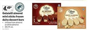 Lidl Gelatelli Almond Mini Sticks Frozen Dairy Dessert Bars offer