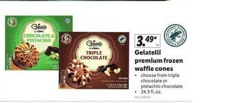 Lidl Gelatelli Premium Frozen Waffle Cones offer