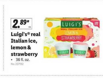 Lidl Luigi's Real Italian Ice Lemon & Strawberry offer