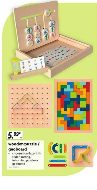 Lidl Wooden Puzzle Geoboard offer