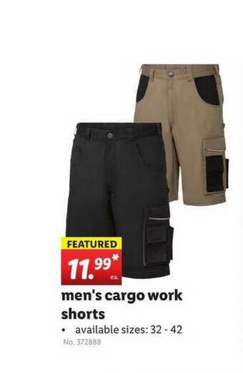 Lidl Men's Cargo Work Shorts offer