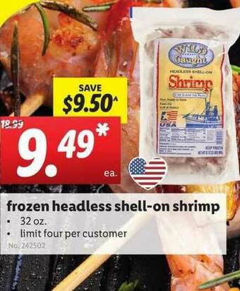Lidl Frozen Headless Shell-on Shrimp offer
