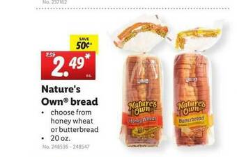 Lidl Nature's Own Bread offer