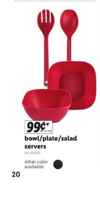 Lidl Bowl Plate Salad Servers offer