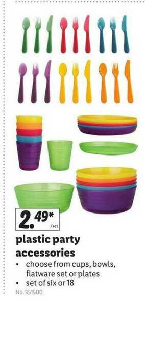 Lidl Plastic Party Accessories offer