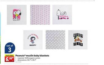 Lidl Peanuts Muslin Baby Blankets offer