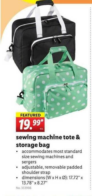 Lidl Sewing Machine Tote & Storage Bag offer