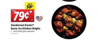 Lidl Sanderson Farms Bone-in Chicken Thighs offer