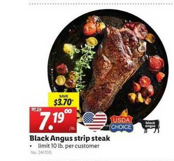 Lidl Black Angus Strip Steak offer