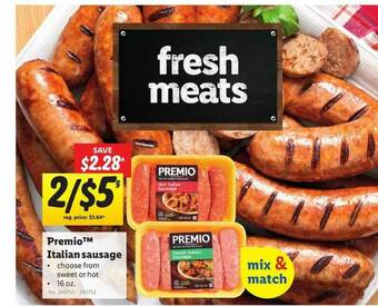 Lidl Premio Italian Sausage offer