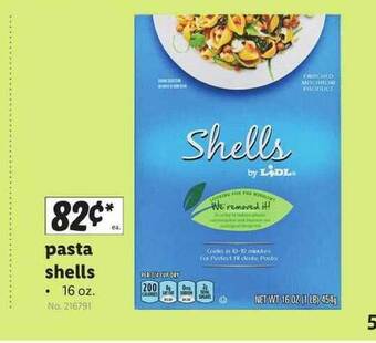 Lidl Pasta Shells offer