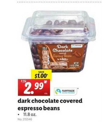 Lidl Dark Chocolate Covered Espresso Beans offer