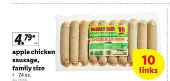 Lidl Apple Chicken Sausage, Family Size offer