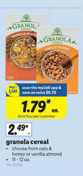 Lidl Granola Cereal offer