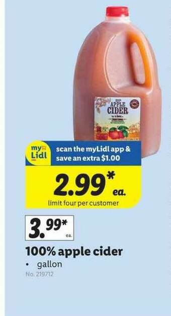 Lidl 100% Apple Cider offer