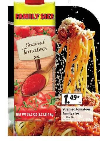 Lidl Strained Tomatoes , Family Size offer