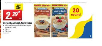 Lidl Instant Oatmeal, Family Size offer