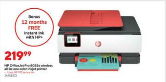 Staples Hp Office Jet Pro 8035e Wireless All-in-one Color Inkjet Printer offer