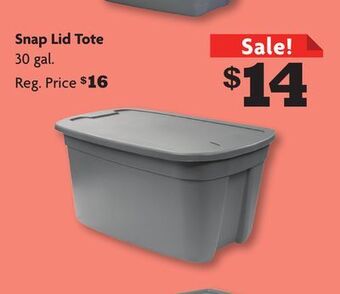 Family Dollar Snap lid tote offer