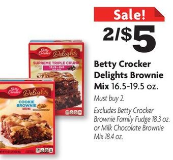 Family Dollar Betty crocker delights brownie mix offer