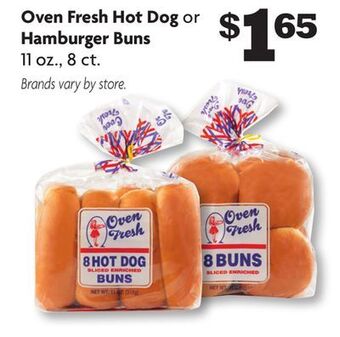 Family Dollar Oven fresh hot dog or hamburger buns offer