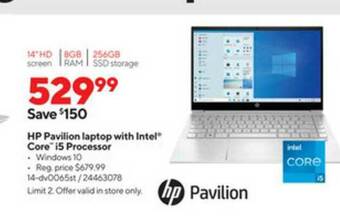 Staples Hp Pavillion Laptop With Intel Core I5 Processor offer
