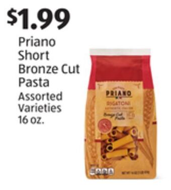 Aldi Priano short bronze cut pasta offer