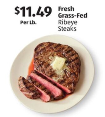 Aldi Fresh grass-fed ribeye steaks offer