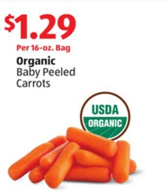 Aldi Organic baby peeled carrots offer