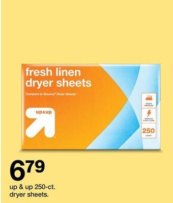 Target Up & up 250-ct. dryer sheets offer
