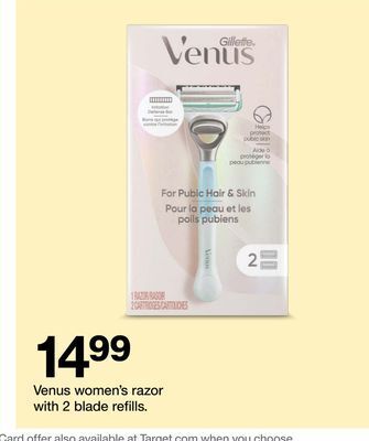 Target Venus women's razor with 2 blade refills offer