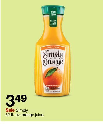 Target Simply 52-fl.-oz. orange juice offer