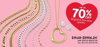 JC Penney All gold & fine silver jewelry offer