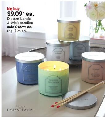 JC Penney Distant lands 3-wick candles offer