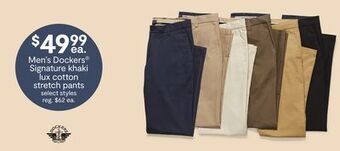 JC Penney Men's dockers® signature khaki lux cotton stretch pants offer