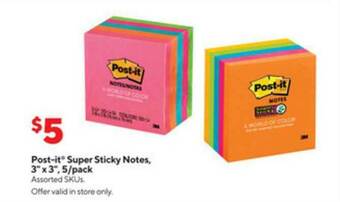 Staples Post-it Super Sticky Notes 3 offer