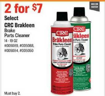 AutoZone CRC Brakleen Brake Parts Cleaner offer