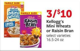 Fareway Kellogg's Mini Wheats Or Raisin Bran offer